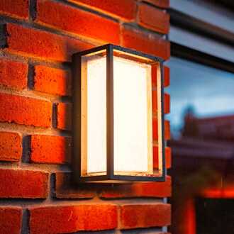 Brandon LED wandlamp - 12W 1200lm - 3000K warm wit - IP54 waterdicht - Zwart - Binnen en buiten - Wandlantaarn - Modern en klassiek