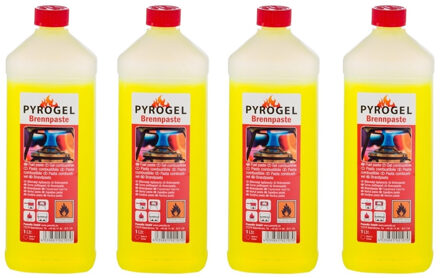 Brandpasta fles - 4x - 1 liter - Brandgel - Aanmaak gel BBQ aanmaken - Barbeque accessoires