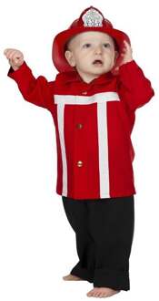 Brandweer Kostuum | Brandweerman Sim Brandweer Rood (Baby) Kind Kostuum | Maat 86 | Carnaval kostuum | Verkleedkleding