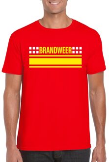 Brandweer logo t-shirt rood voor heren XL