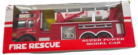 Brandweerauto 30cm frictie 32x12,5x9cm rood