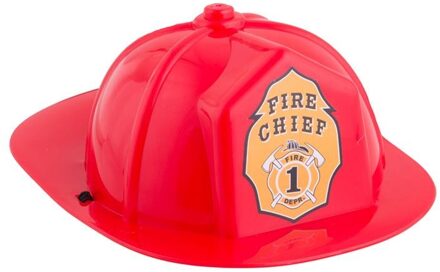 Brandweerhelm mini met elastiek Rood - Zalm