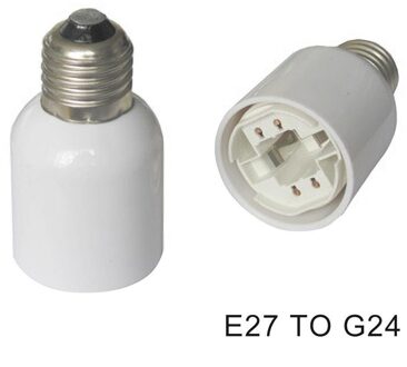 Brandwerende Plastic Converter E27 Om G24 Led Light Schroef Bulb Socket Base Lamp Cap Houder Adapter Converter