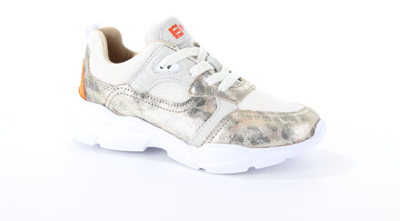 Braqeez Renee Run Meisjes Sneakers - Beige - Leer - Veters