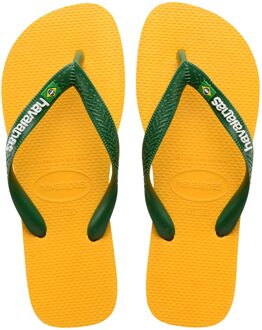 Brasil Logo Teenslipper Senior donkergeel - groen - 41-42