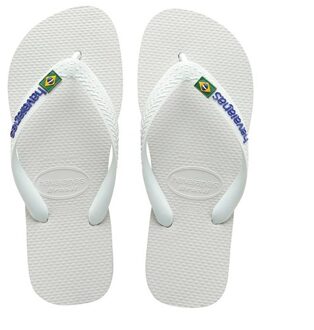 Brasil Logo Unisex Slippers - White - Maat 43/44