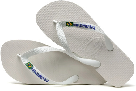 Brasil Logo Unisex Slippers - White - Maat 43/44