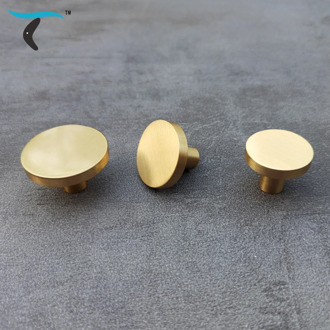Brass Furniture Round Handle Of Drawer Wardrobe Door Knob Handles Bookcase Dresser Simple Small Pulls Cabinet Single Hole Handle