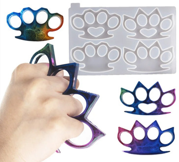 Brass Knuckle Resin Molds DIY Self Defence Knuckle Dusters Epoxy Silicone Moulds