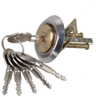 Brass Replacement Mortise Rim Cylinder Door Night Latch Lock Cross Shaped Nightlatch + 6 Keys