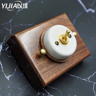 Brass switch Wall switch Vintage retro toggle switch ceram switch 220V 1GANG 2GANG 3GANG WOOD Light Switch for living room