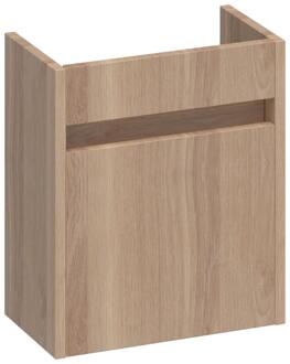 Brauer Adore Fonteinkast - 40 cm - met 1 Deur Greeploos Linksdraaiend - Lamellen Eiken Naturel