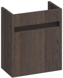 Brauer Adore Fonteinkast - 40 cm - met 1 Deur Greeploos Linksdraaiend - Lamellen Eiken Zwart