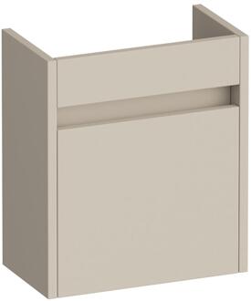 Brauer Adore Fonteinkast - 40 cm - met 1 Deur Greeploos Linksdraaiend - Mat Beige