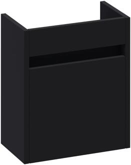 Brauer Adore Fonteinkast - 40 cm - met 1 Deur Greeploos Linksdraaiend - Mat Zwart