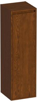 Brauer Adore - Hoge Kast - 120 cm - 1 Deur - Greeploos - Linksdraaiend - Lamellen Eiken Bruin