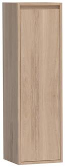 Brauer Adore - Hoge Kast - 120 cm - 1 Deur - Greeploos - Rechtsdraaiend - Lamellen Eiken Zwart