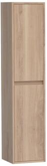 Brauer Adore - Hoge Kast - 160 cm - 2 Deuren - Greeploos - Links of Rechtsdraaiend - Lamellen Eiken Naturel