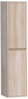 Brauer Adore - Hoge Kast - 160 cm - 2 Deuren - Greeploos - Links of Rechtsdraaiend - Lamellen Eiken Wit