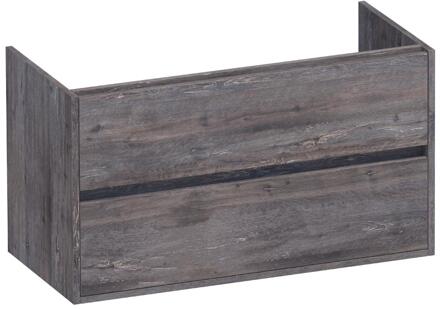 Brauer Adore - Onderkast - 100 cm - met 2 Softclose Lades Greeploos en 1 Sifon Uitsparing - Driftwood