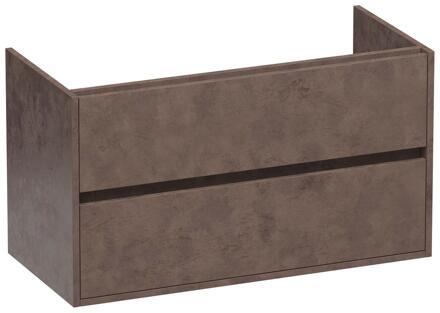 Brauer Adore - Onderkast - 100 cm - met 2 Softclose Lades Greeploos en 1 Sifon Uitsparing - Erosion