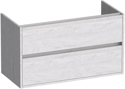 Brauer Adore - Onderkast - 100 cm - met 2 Softclose Lades Greeploos en 1 Sifon Uitsparing - Forest Seashell