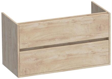 Brauer Adore - Onderkast - 100 cm - met 2 Softclose Lades Greeploos en 1 Sifon Uitsparing - Forest Wheat