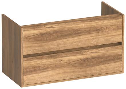 Brauer Adore - Onderkast - 100 cm - met 2 Softclose Lades Greeploos en 1 Sifon Uitsparing - Honey