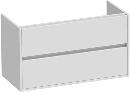 Brauer Adore - Onderkast - 100 cm - met 2 Softclose Lades Greeploos en 1 Sifon Uitsparing - Hoogglans Wit