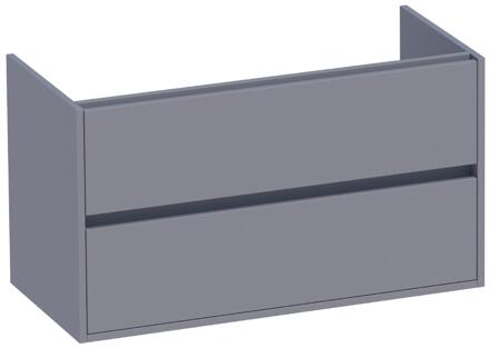 Brauer Adore - Onderkast - 100 cm - met 2 Softclose Lades Greeploos en 1 Sifon Uitsparing - Mat Grijs