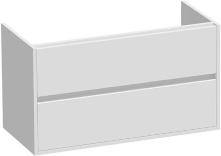 Brauer Adore - Onderkast - 100 cm - met 2 Softclose Lades Greeploos en 1 Sifon Uitsparing - Mat Wit