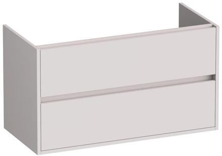 Brauer Adore - Onderkast - 100 cm - met 2 Softclose Lades Greeploos en 1 Sifon Uitsparing - Mat Zand