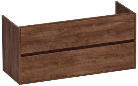 Brauer Adore - Onderkast - 120 cm - met 2 Softclose Lades Greeploos en 1 Sifon Uitsparing - Forest Cacao