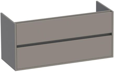 Brauer Adore - Onderkast - 120 cm - met 2 Softclose Lades Greeploos en 1 Sifon Uitsparing - Mat Taupe