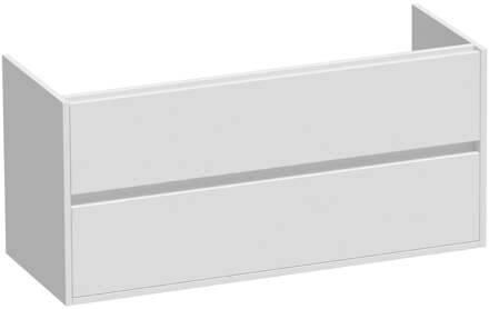 Brauer Adore - Onderkast - 120 cm - met 2 Softclose Lades Greeploos en 1 Sifon Uitsparing - Mat Wit