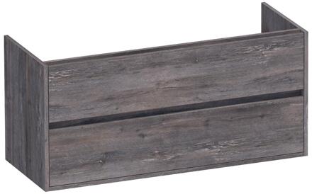 Brauer Adore - Onderkast - 120 cm - met 2 Softclose Lades Greeploos en 2 Sifon Uitsparingen - Driftwood