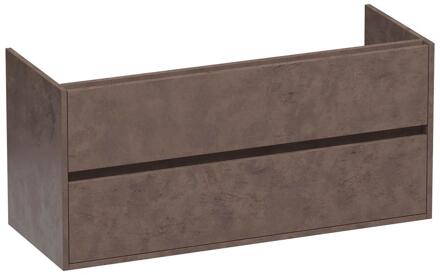 Brauer Adore - Onderkast - 120 cm - met 2 Softclose Lades Greeploos en 2 Sifon Uitsparingen - Erosion