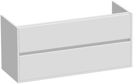 Brauer Adore - Onderkast - 120 cm - met 2 Softclose Lades Greeploos en 2 Sifon Uitsparingen - Mat Wit