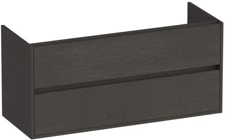 Brauer Adore - Onderkast - 120 cm - met 2 Softclose Lades Greeploos en 2 Sifon Uitsparingen - Timber Anthracite