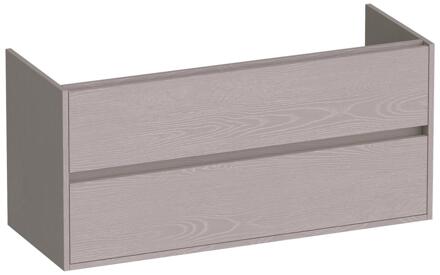 Brauer Adore - Onderkast - 120 cm - met 2 Softclose Lades Greeploos en 2 Sifon Uitsparingen - Timber Greige