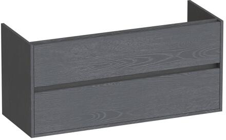 Brauer Adore - Onderkast - 120 cm - met 2 Softclose Lades Greeploos en 2 Sifon Uitsparingen - Timber Grey
