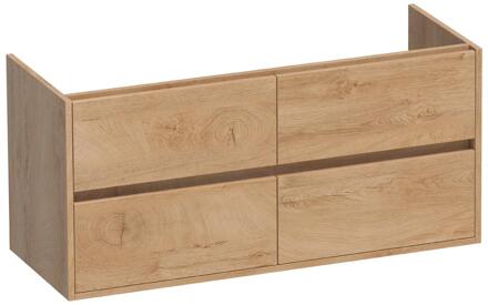 Brauer Adore - Onderkast - 120 cm - met 4 Softclose Lades Greeploos en 2 Sifon Uitsparingen - Forest Tan