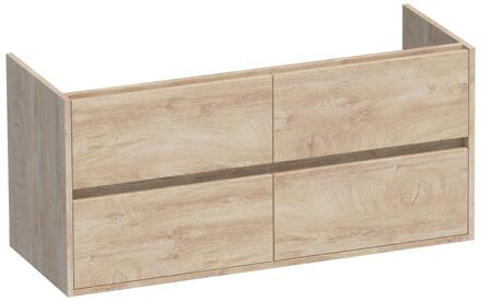 Brauer Adore - Onderkast - 120 cm - met 4 Softclose Lades Greeploos en 2 Sifon Uitsparingen - Forest Wheat