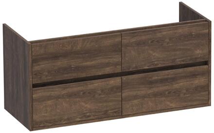 Brauer Adore - Onderkast - 120 cm - met 4 Softclose Lades Greeploos en 2 Sifon Uitsparingen - Grove