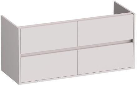 Brauer Adore - Onderkast - 120 cm - met 4 Softclose Lades Greeploos en 2 Sifon Uitsparingen - Mat Zand