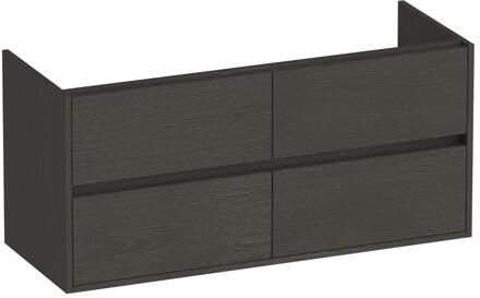 Brauer Adore - Onderkast - 120 cm - met 4 Softclose Lades Greeploos en 2 Sifon Uitsparingen - Timber Anthracite