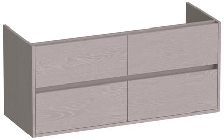 Brauer Adore - Onderkast - 120 cm - met 4 Softclose Lades Greeploos en 2 Sifon Uitsparingen - Timber Greige