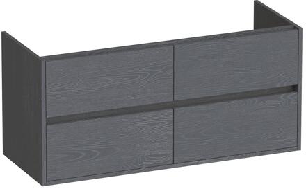 Brauer Adore - Onderkast - 120 cm - met 4 Softclose Lades Greeploos en 2 Sifon Uitsparingen - Timber Grey