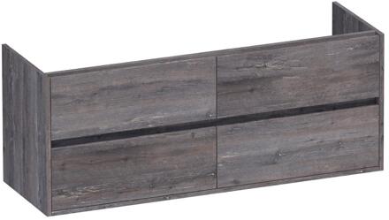 Brauer Adore - Onderkast - 140 cm - met 4 Softclose Lades Greeploos en 2 Sifon Uitsparingen - Driftwood