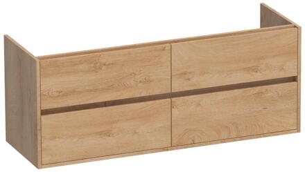 Brauer Adore - Onderkast - 140 cm - met 4 Softclose Lades Greeploos en 2 Sifon Uitsparingen - Forest Tan